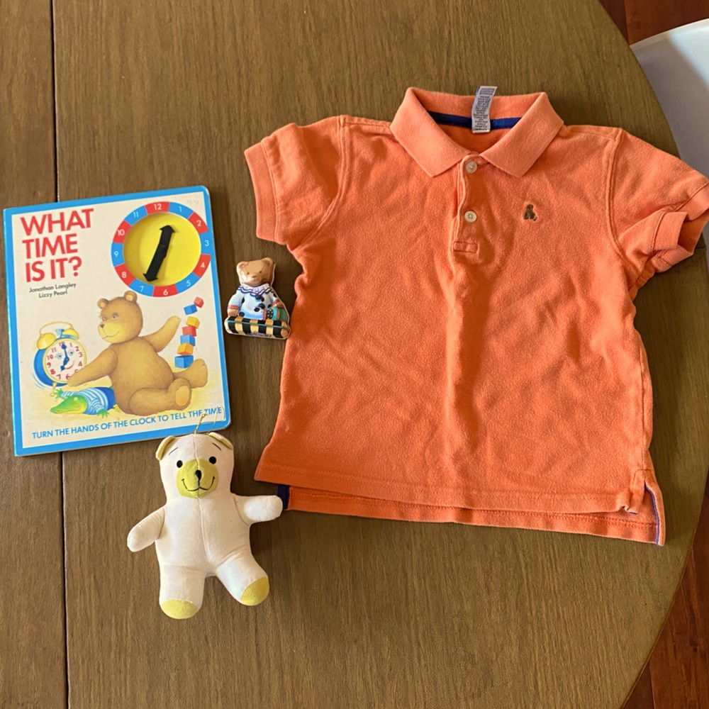 🧸 Boys Polo and Book 📕 Teddybear Bundle